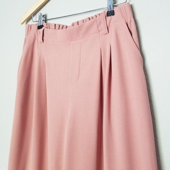 Halara Flex High Waisted Wide Leg Pocket Waffle Work Pants L Petite Rose Tan - Picture 7 of 15